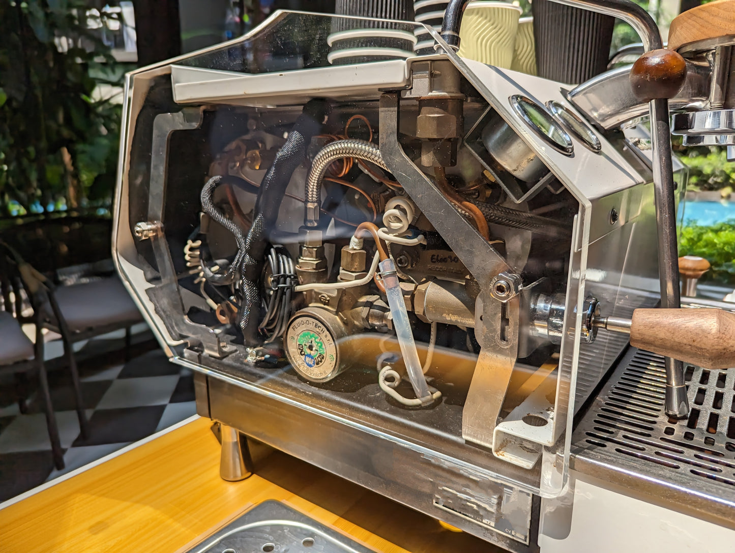 La Marzocco GS3 side panels - clear, transparent, acrylic/ white PP