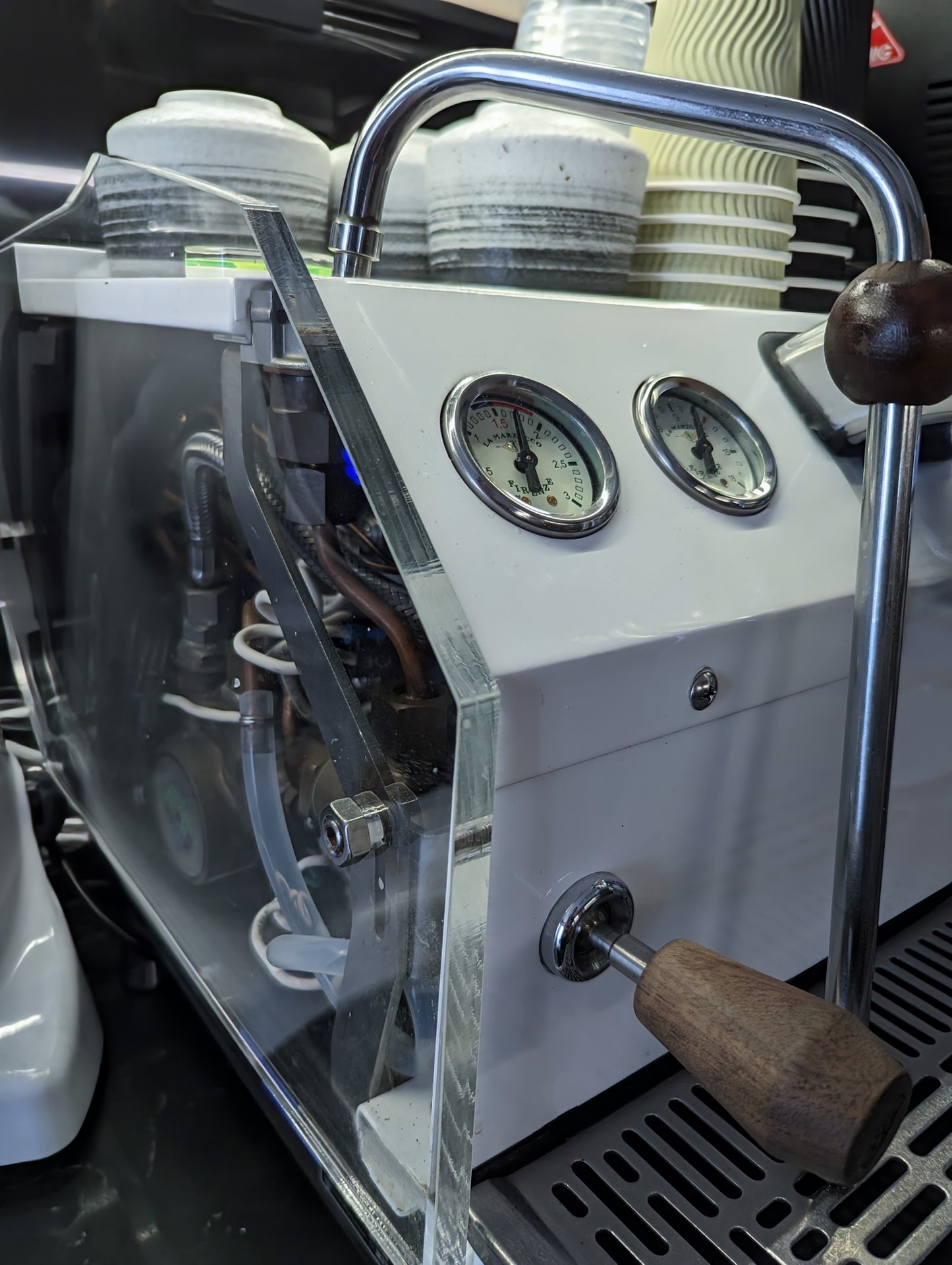 La Marzocco GS3 side panels - clear, transparent, acrylic/ white PP