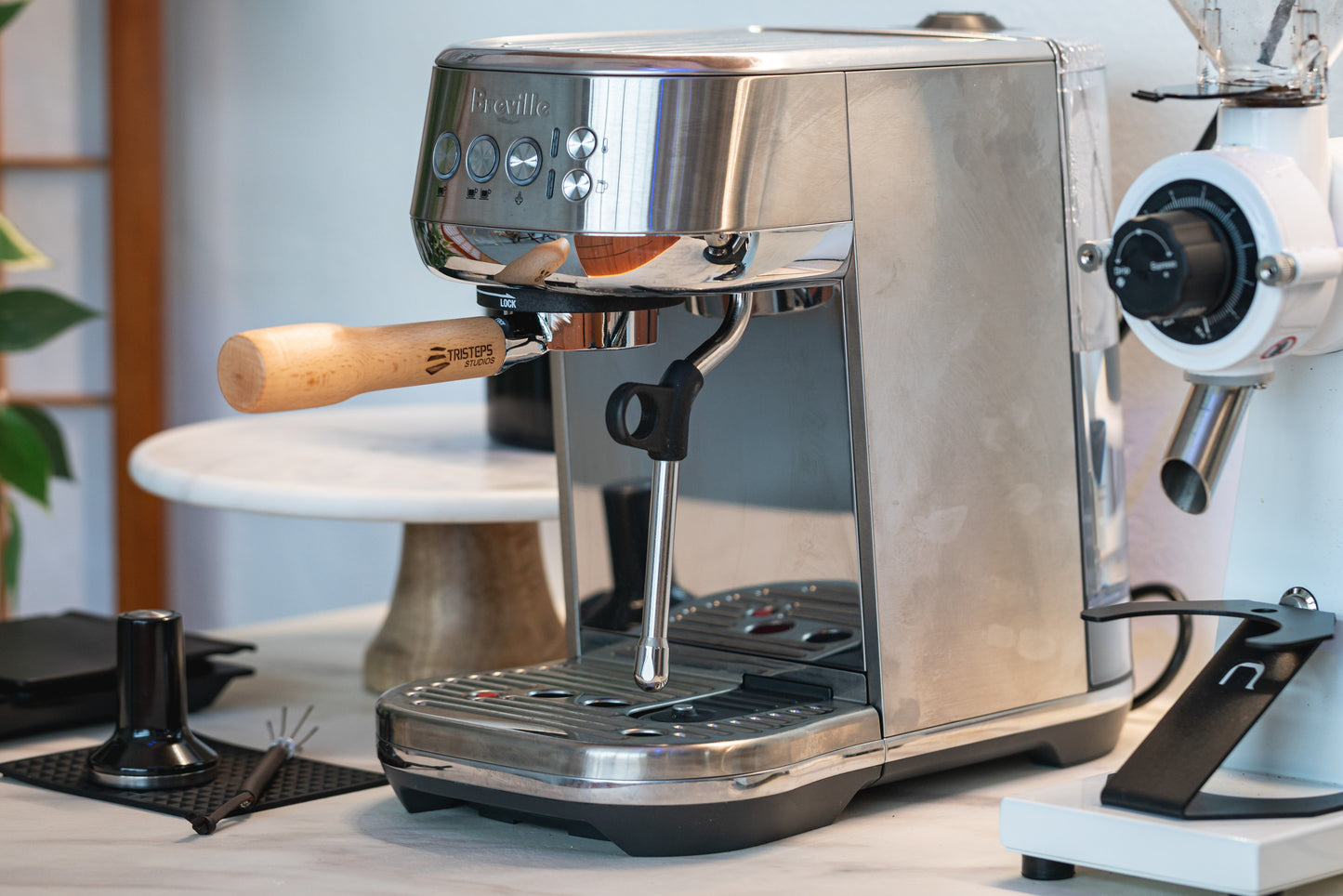 54mm Portafilter Breville Sage Wood Handle Bottomless Espresso Machines