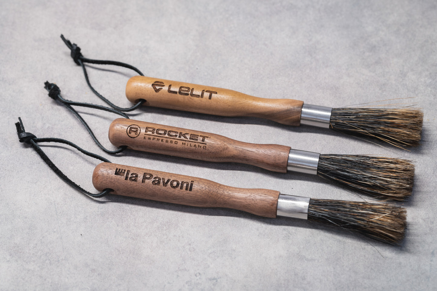 Custom Engraved Coffee Machine & Grinder Cleaning Brush - Walnut Wood
