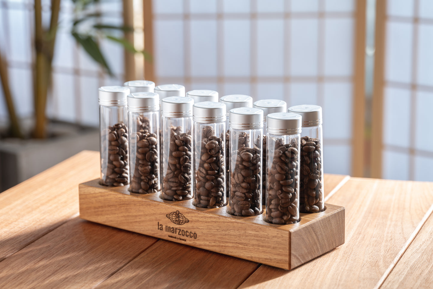 12 Tubes Wood 20g / 25g Coffee Beans Storage Tubes w optional Degas Valve