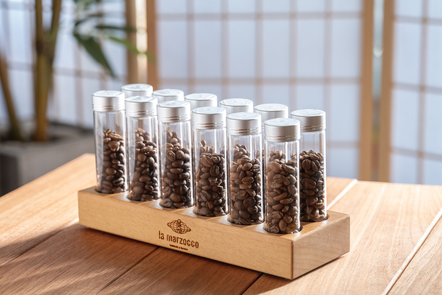 12 Tubes Wood 20g / 25g Coffee Beans Storage Tubes w optional Degas Valve