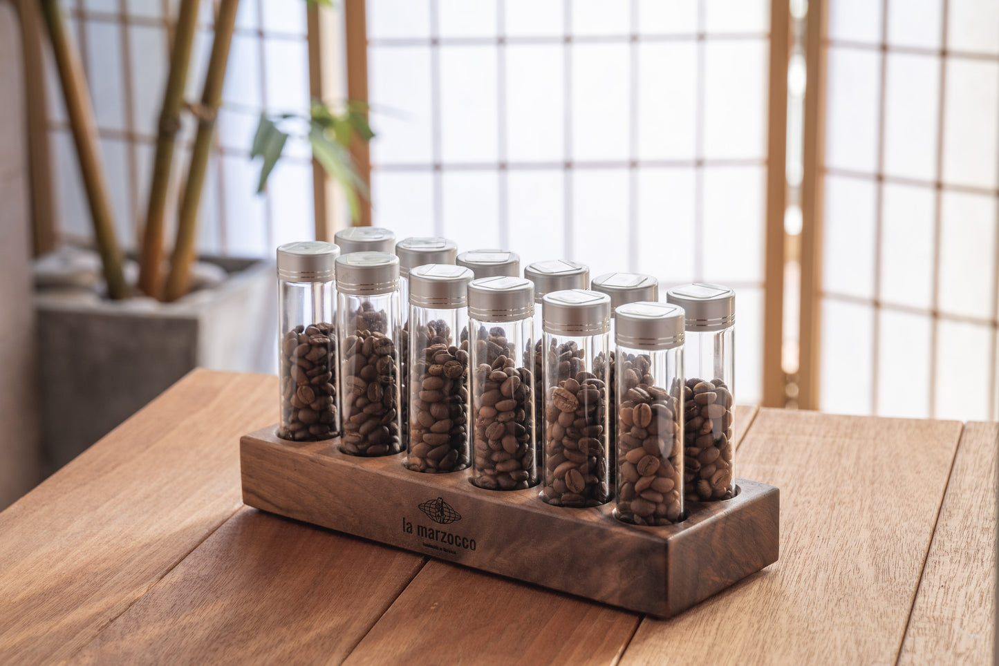 12 Tubes Wood 20g / 25g Coffee Beans Storage Tubes w optional Degas Valve