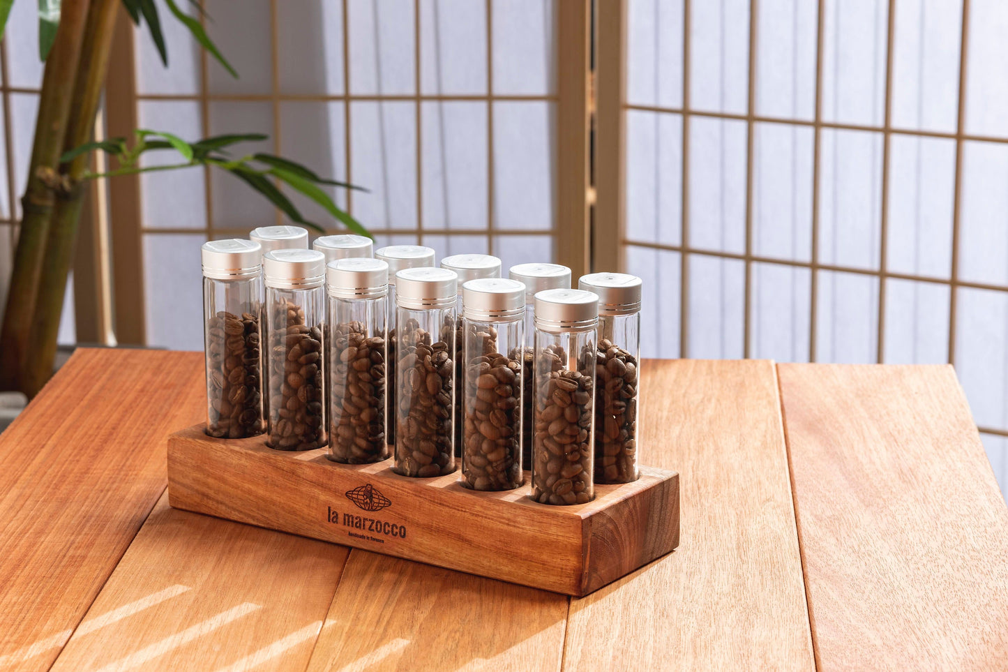 12 Tubes Wood 20g / 25g Coffee Beans Storage Tubes w optional Degas Valve
