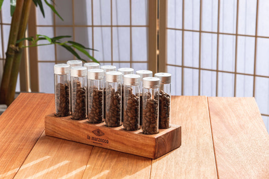 12 Tubes Wood 20g / 25g Coffee Beans Storage Tubes w optional Degas Valve