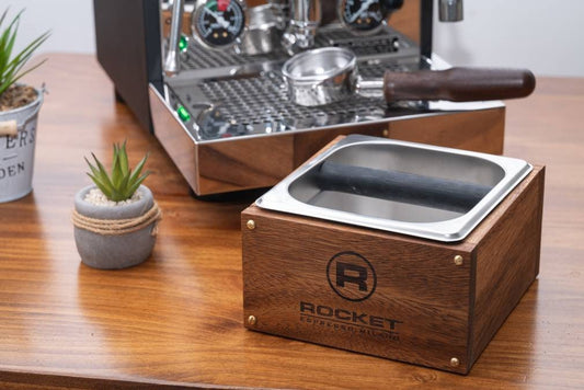 Wooden Espresso Bar Knock Box with Brass Accents - Custom Engravable - Mahogany, Raintree, Angsana, Walnut