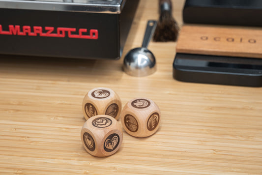 Set of 3 Latte art dice for Baristas, Coffee Lovers