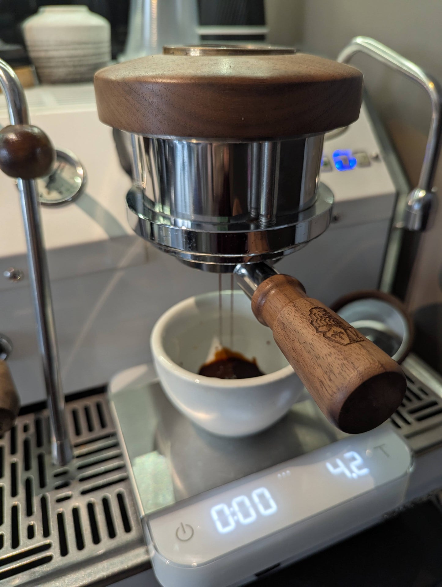 Custom Engraved Bottomless Portafilter for 54mm Breville, 58mm E61 Group Head & La Marzocco Series