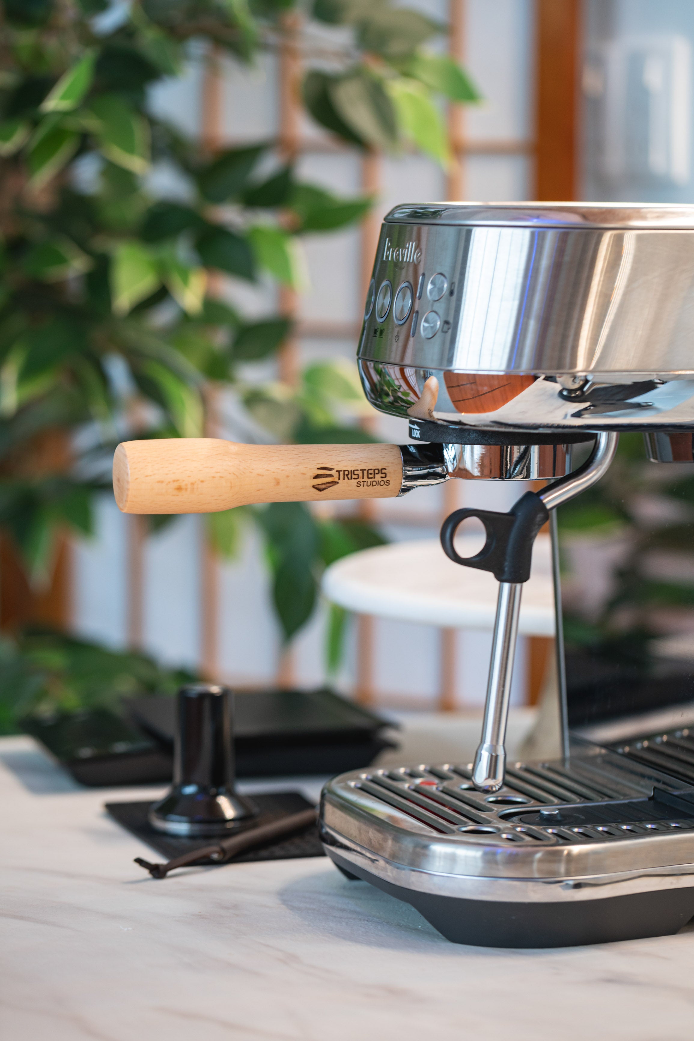 54mm Portafilter Breville Sage Wood Handle Bottomless Espresso