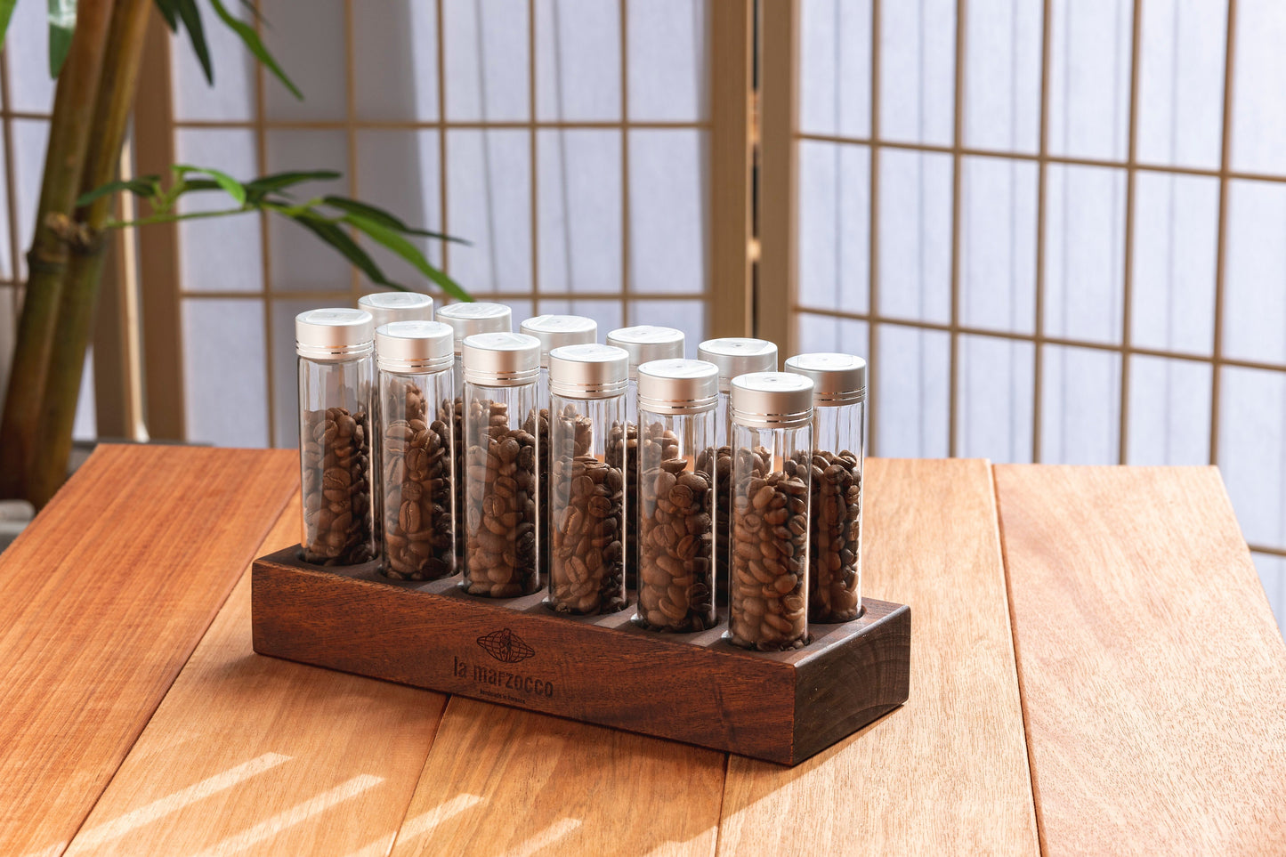 12 Tubes Wood 20g / 25g Coffee Beans Storage Tubes w optional Degas Valve