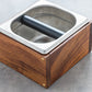 Wooden Espresso Bar Knock Box with Brass Accents - Custom Engravable - Mahogany, Raintree, Angsana, Walnut