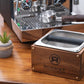 Wooden Espresso Bar Knock Box with Brass Accents - Custom Engravable - Mahogany, Raintree, Angsana, Walnut